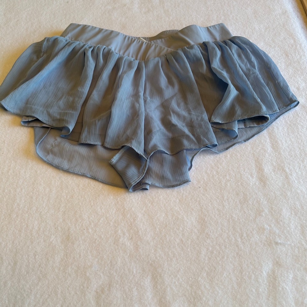 Halara Womens Ruffle Shorts Light Blue Size S Tiered Flowy Summer Polyester